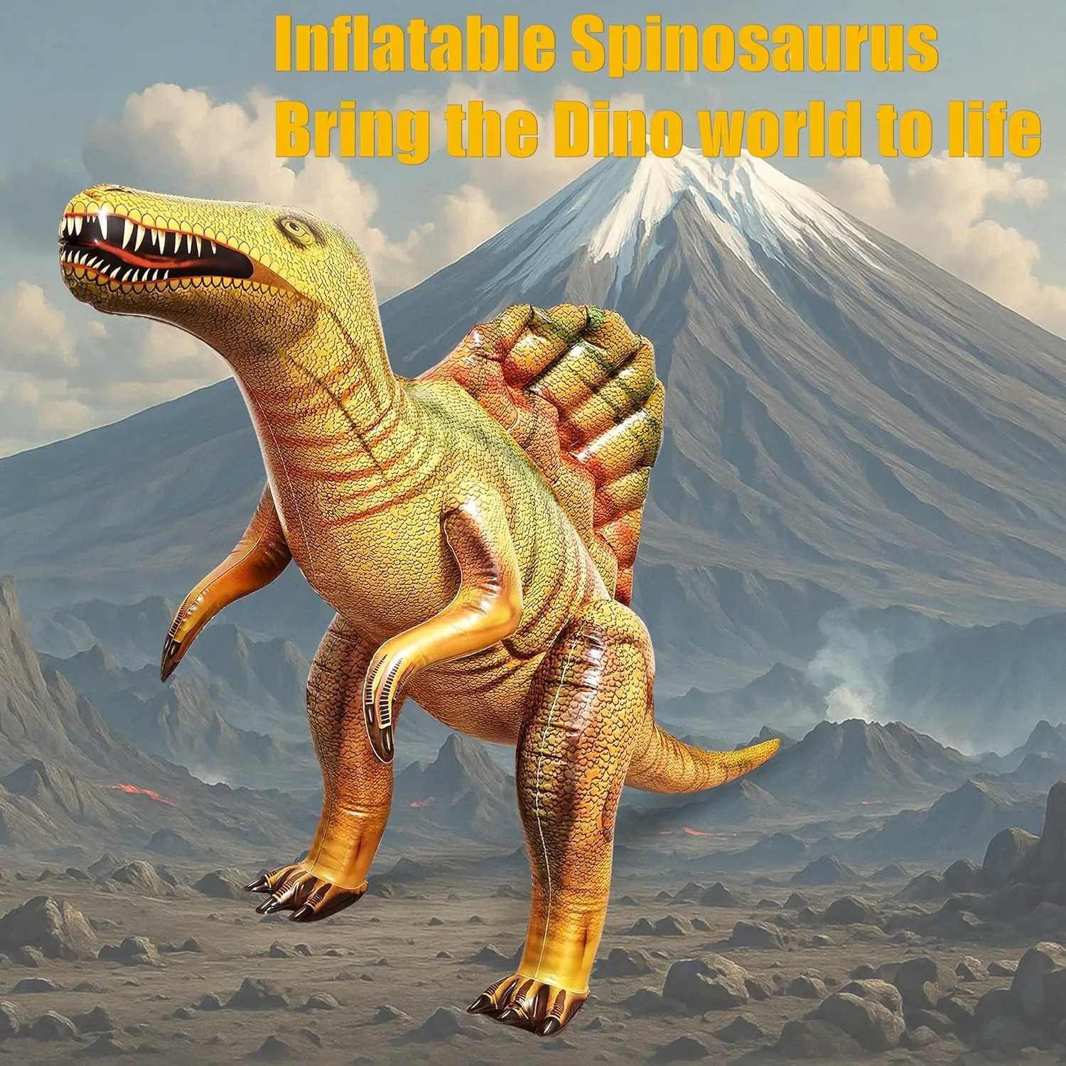 Inflatable Spinosaurus divorce scrutinize intrinsic insult governance Dinosaur Toy 53?? L, Party, Garden Decor, Photo Prop, Halloween for Kids & Adults,Cold Weather,Party Birthday, Jet Creations 