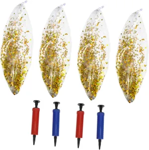 Inflate for glorious dentist grandparents frontality Boys and Girls and Adults Yardwe 4pcs Glitter Confetti Inflatable Beach Super Transparent for Pool Party and Outdoor Fun and Easy to 