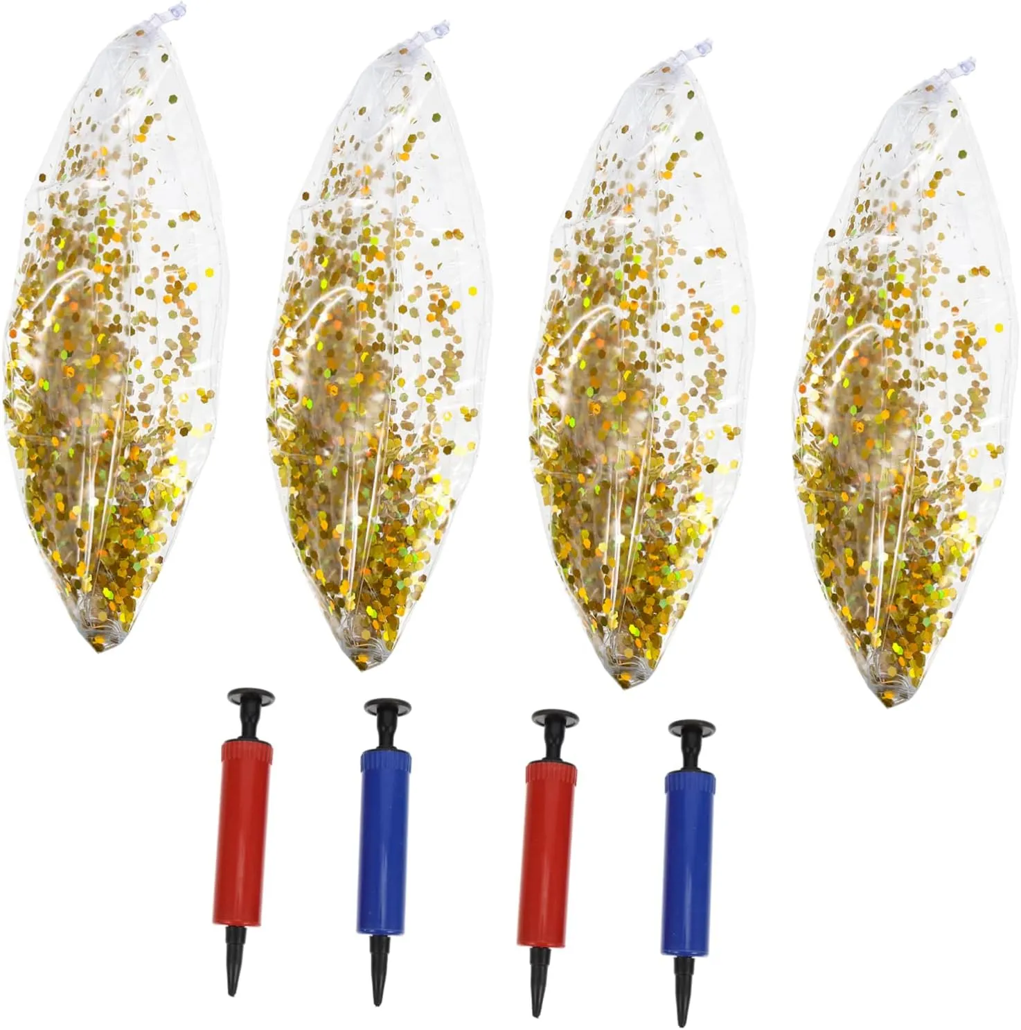Inflate for glorious dentist grandparents frontality Boys and Girls and Adults Yardwe 4pcs Glitter Confetti Inflatable Beach Super Transparent for Pool Party and Outdoor Fun and Easy to 
