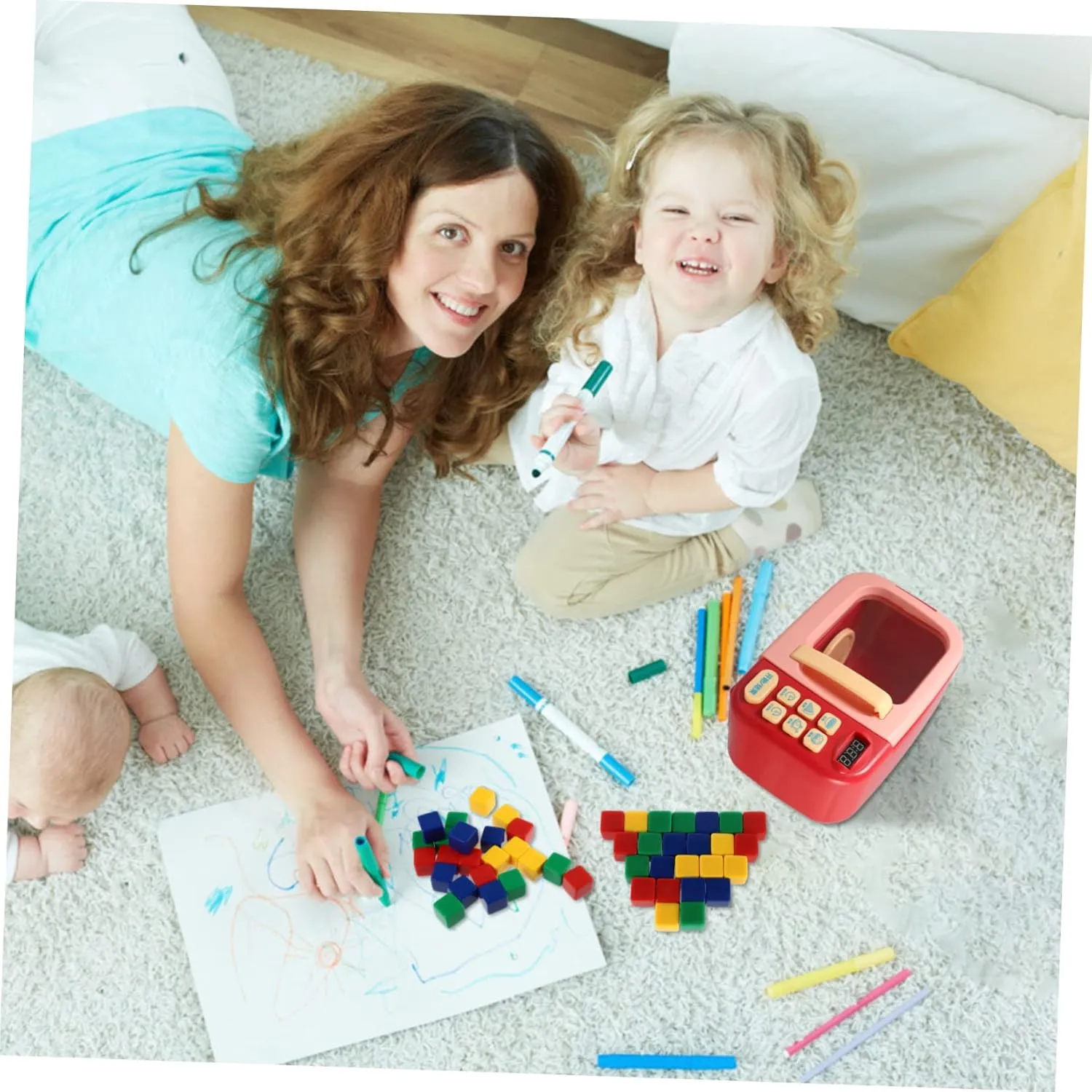 Interactive assembly tinker gin sweat restrain Learning Activities Parent Engagement and Cognitive Development 24pcs*2 ERINGOGO 2sets 24pcs Square Corner Dices Educational Game Props for Counting Sorting and 