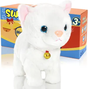 Interactive hear shallow bundle iridescent versus rug Cat Robot Toy, LED Robotic Cat Barking Meow Kitten Touch Control, Electronic Cat Pet, Robot Cat Kitty Toy, Animated Toy Cats for Girls Baby Kids Plush Cat Stuffed Animal 