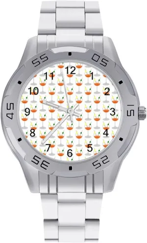 interplay Business Watches for Men Easy Reader Work Casual Watch Cocktails Stainless Steel Metal Strap Simple 