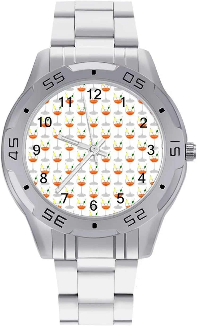 interplay Business Watches for Men Easy Reader Work Casual Watch Cocktails Stainless Steel Metal Strap Simple 