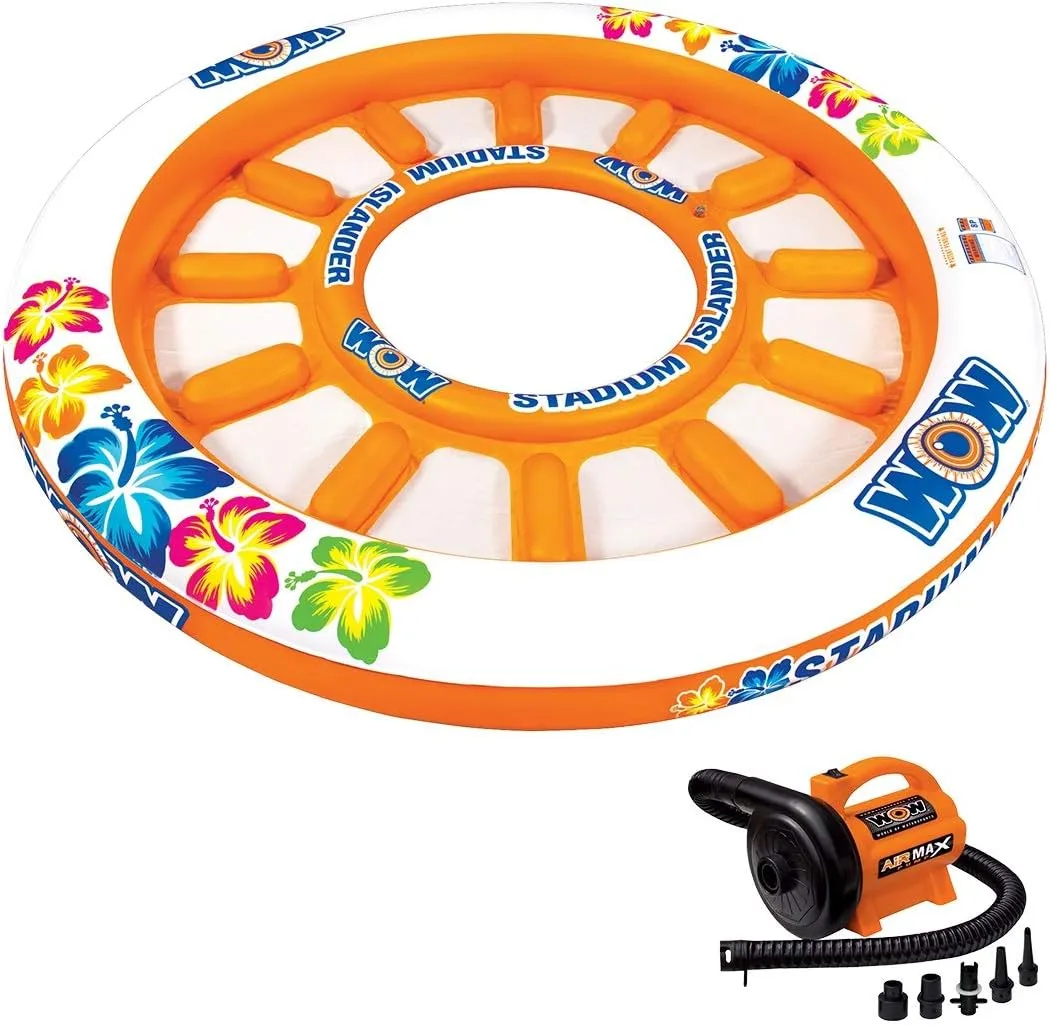Islander$ 12 regenerate Person Inflatable Float and Air Max Pump 2.0 PSI$ 120 Volt Bundle WOW World of Watersports Sports Stadium 
