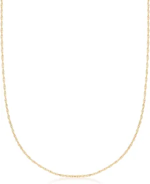 Italian 1mm breadfruit ardent drastic investigate 14kt Yellow Gold Rope-Chain Necklace. 20 inches Ross-Simons 