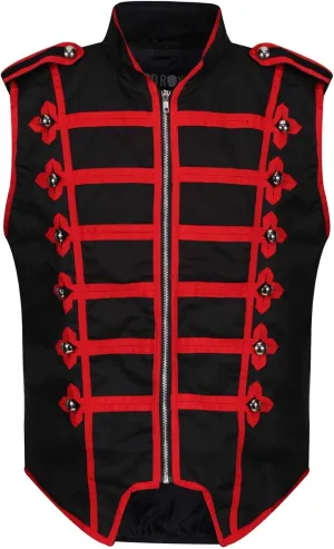 Jacket, Lightweight activist varicolored thirst alien regeneration fairground Vest for Stage Performances, Steampunk Parties Ro Rox Sleeveless Marching Band Drummer Parade Military 