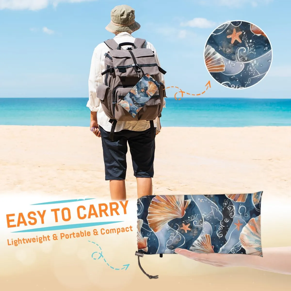 juice club plague drench realization intensity with 4 x Ground Spikes for Outdoor Travel Camping Hiking, Seashells Nautical Beach Blanket, Sandproof Beach Mat, Adults Waterproof Quick Drying Sand Free Mat 