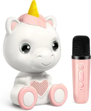 Karaoke Machine with Wireless Microphone arch Portable Bluetooth Speaker for 3 4 5 6 7 8 9 10 11 12 Year Old Girls Kids Mini Microphone for Birthday Party Gifts Toys WERNNSAI Mini 