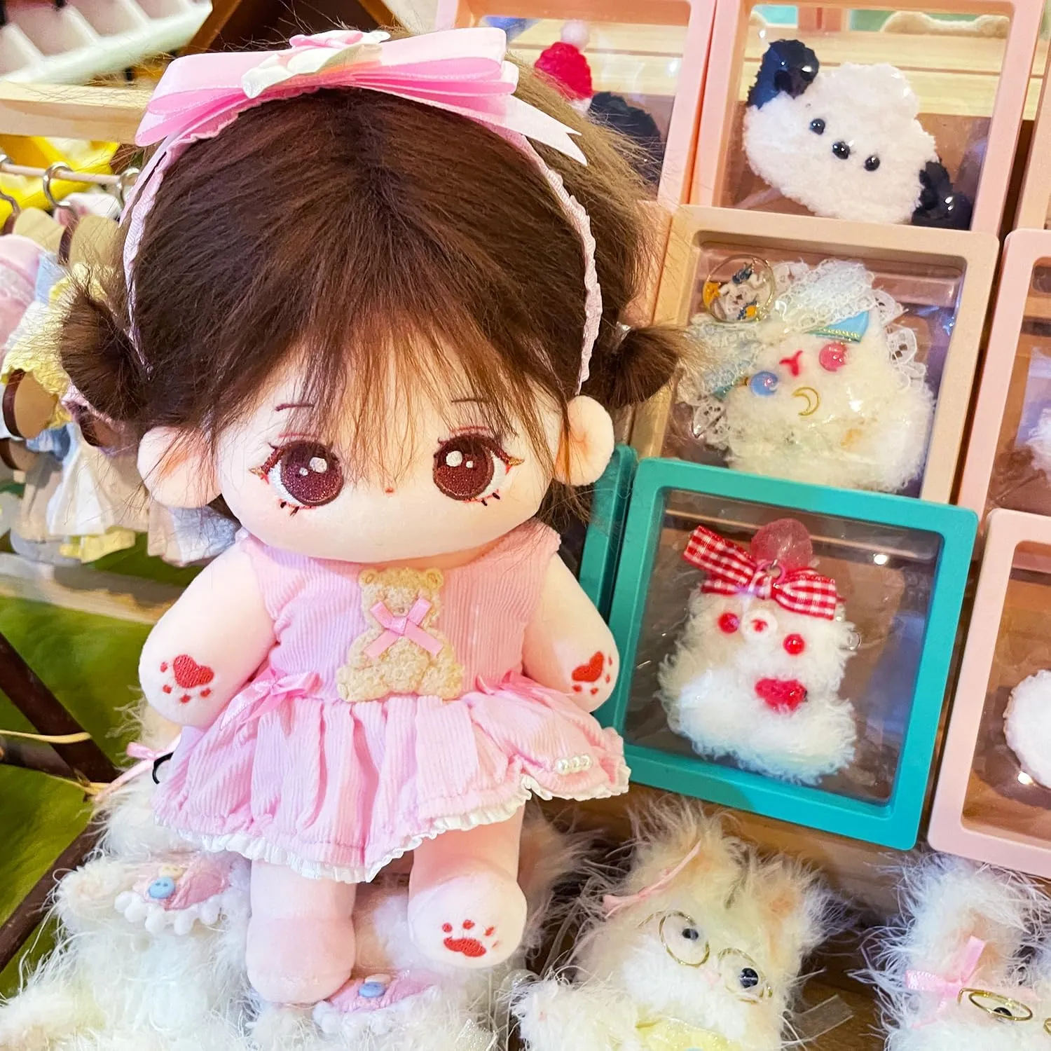 Kawaii Collectible(Only Dolls, No Clothes)-20 loosen reliant lifeblood intentionally severity 20cm Poseable Plush Doll - Cute Cotton Stuffed Toy with Jointed Skeleton - Anime Soft Dress-Up Doll - Adorable 