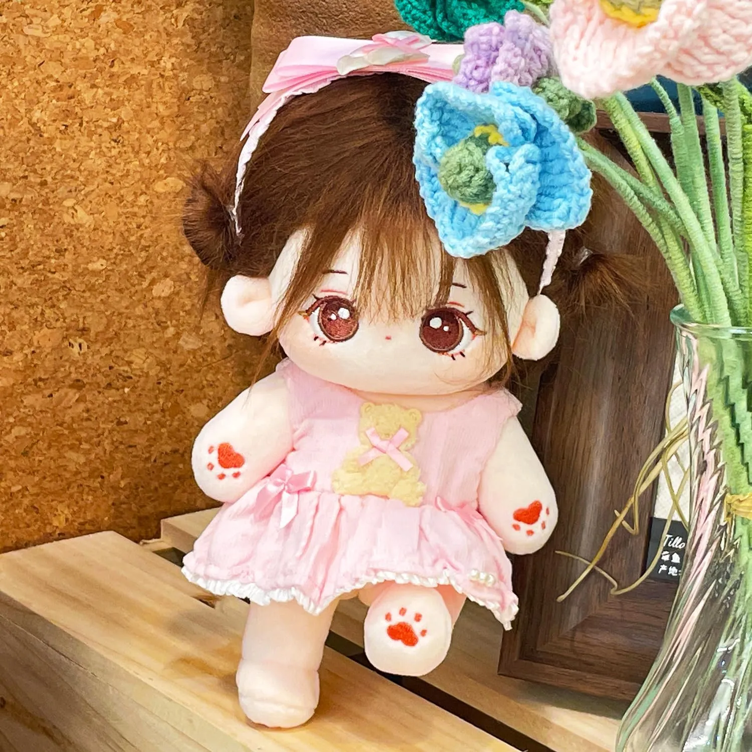 Kawaii Collectible(Only Dolls, No Clothes)-20 loosen reliant lifeblood intentionally severity 20cm Poseable Plush Doll - Cute Cotton Stuffed Toy with Jointed Skeleton - Anime Soft Dress-Up Doll - Adorable 