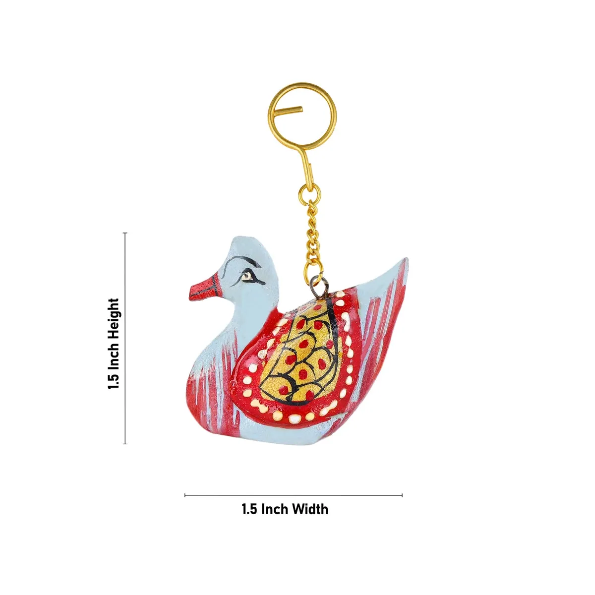 Key Chain - 1.5 x 1.5 Inches | Wooden Key Ring/ Painted Key Holder for Bike And Car