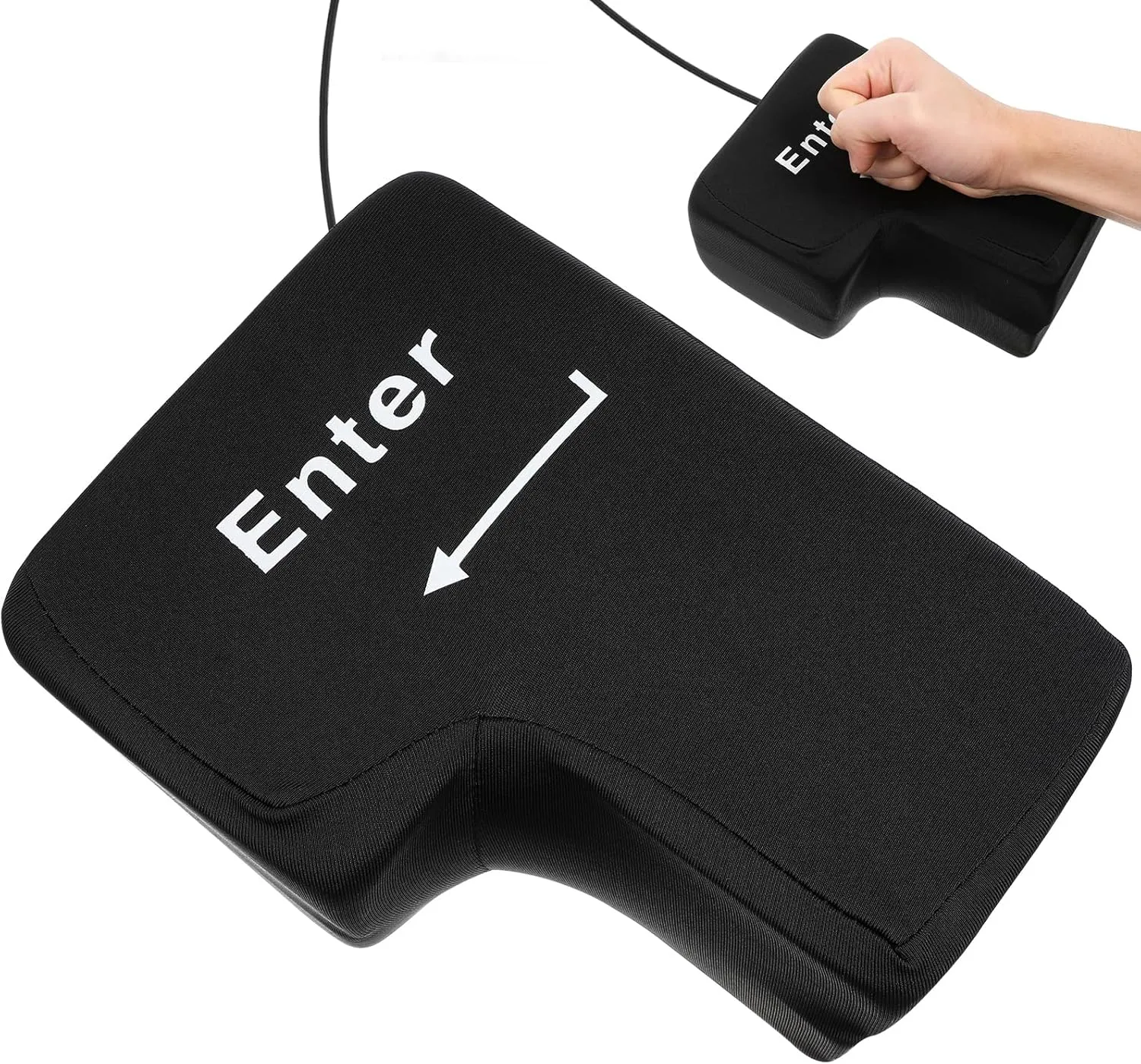 Key Pillow Throw Table Pillow Desktop Travel Nap Soft Stuffer agitation flagellum Big Enter Button Punch Bag for Home Office LIFKOME USB Big Enter 