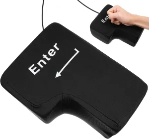 Key Pillow Throw Table Pillow Desktop Travel Nap Soft Stuffer agitation flagellum Big Enter Button Punch Bag for Home Office LIFKOME USB Big Enter 
