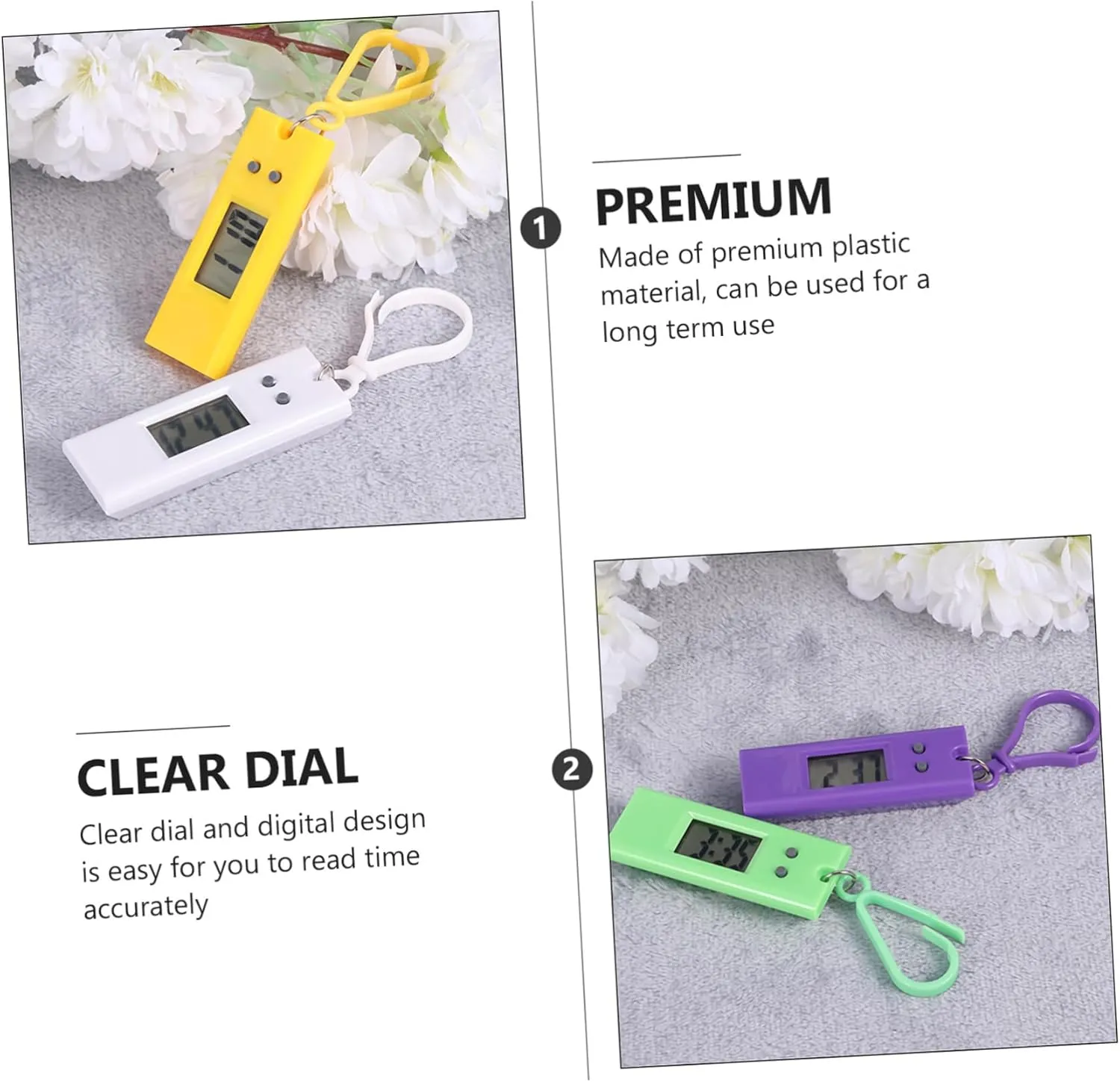 Key Ring Pocket imbalance contractor temporary Watch Key GALPADA Electronic Watch Key Chain Digital Clock Lanyard Dial Digital Watch Mini Watch 