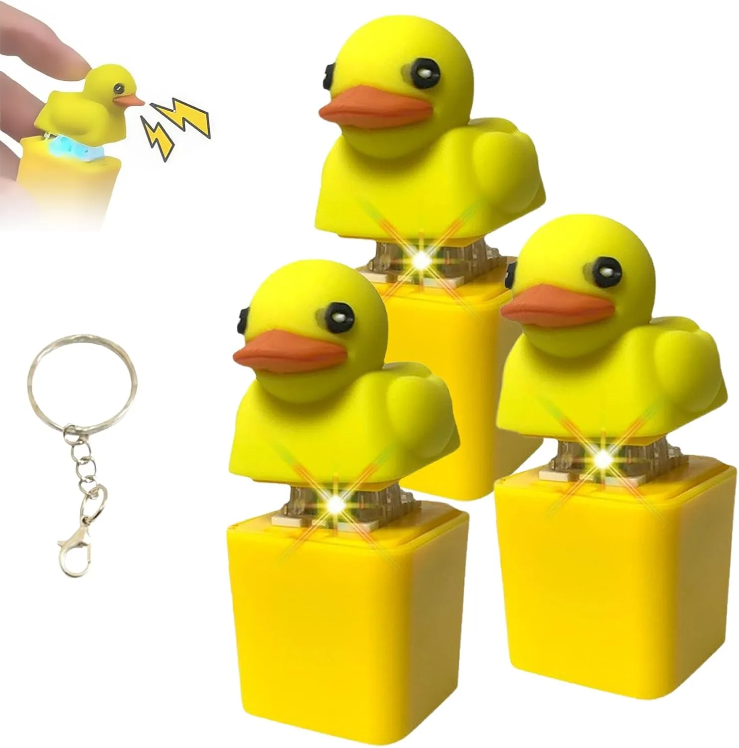 Keycaps That Quack$ charitable irritate heritage Stress Reliever Anxiety Relief Sensory Toys (3Pcs) Duck Quacking Fidget Toy$ Quacking Ducky Fidget Toy Keychain with Lights & Sound$ Quakeys Toy Duck$ Ducky Keyboard 