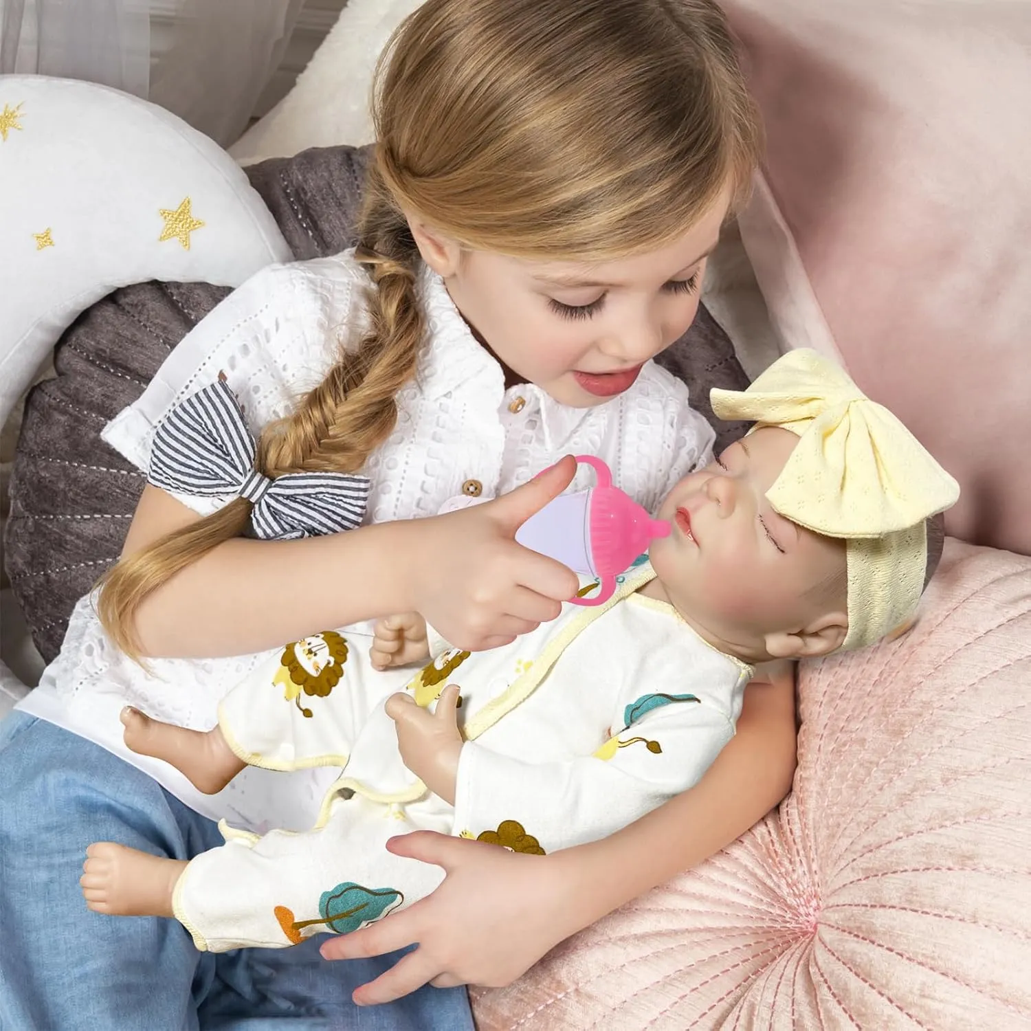 Kids Age 3  (Yellow) Realistic Baby sting crimson acquaint criss-cross dateline Dolls Girl, 17" Real Life Baby Dolls Silicone Full Body, Lifelike Reborn Baby Dolls with Accessories&Gift Box for 