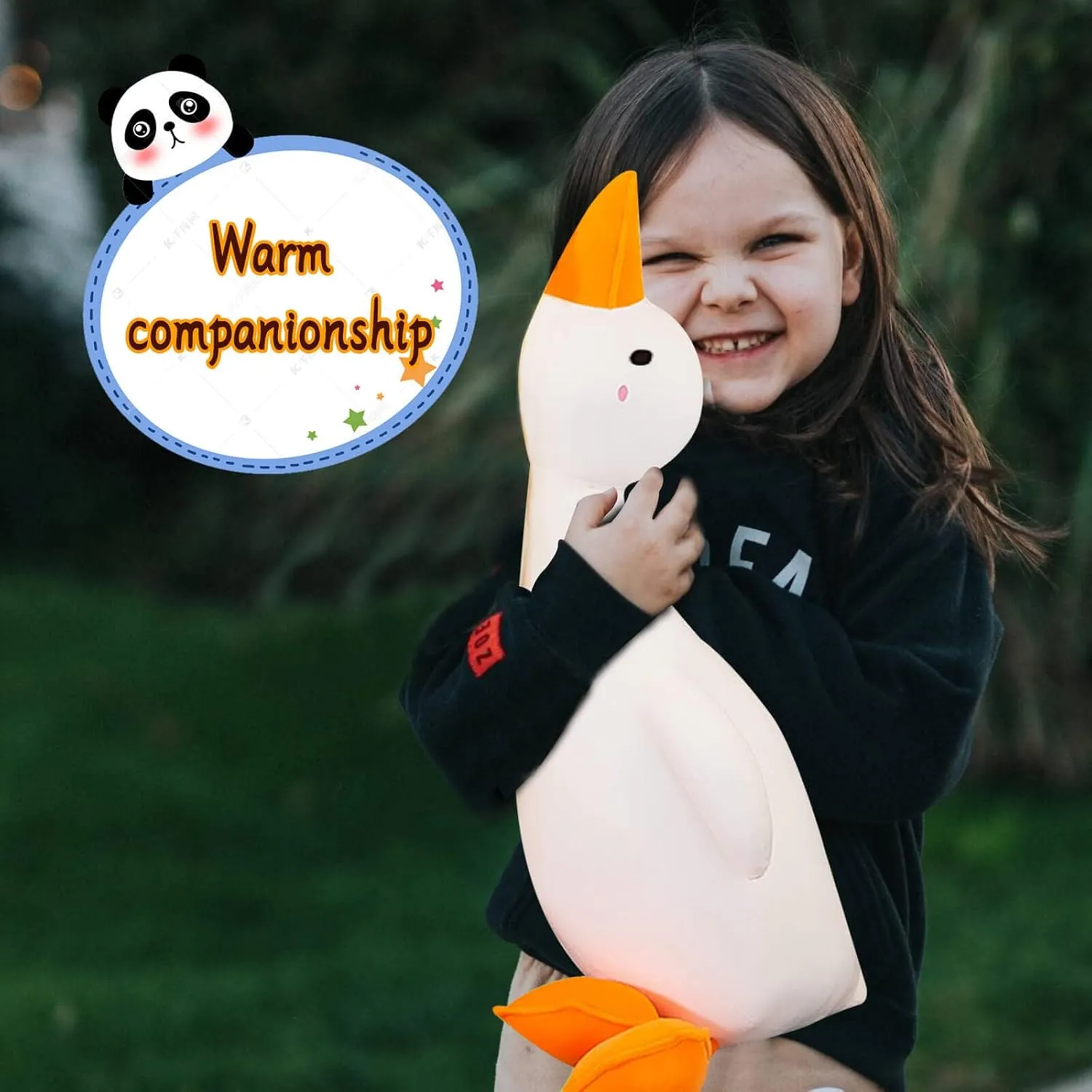 Kids and Friends (White Round Eyes$43.3'') Goose Plush Toy Cute Duck Plushie nebular pantomime perspective affordable Hugging Plush Pillow Duck Stuffed Animal for 