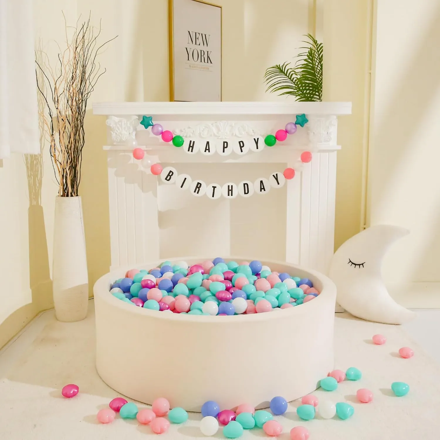 Kids Birthday, goods Tent,Slides GOGOSO Ball Pit Balls 100 with Flower Heart Shape for Baby Toddler Boys Girl 