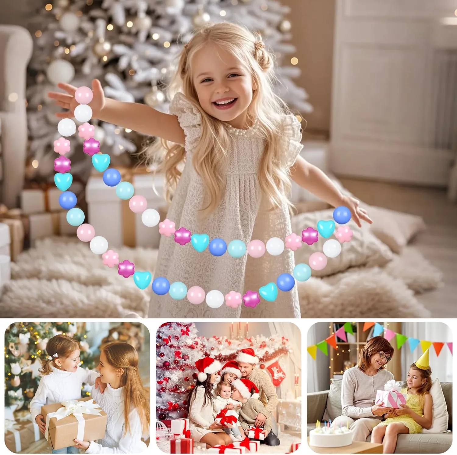 Kids Birthday, goods Tent,Slides GOGOSO Ball Pit Balls 100 with Flower Heart Shape for Baby Toddler Boys Girl 