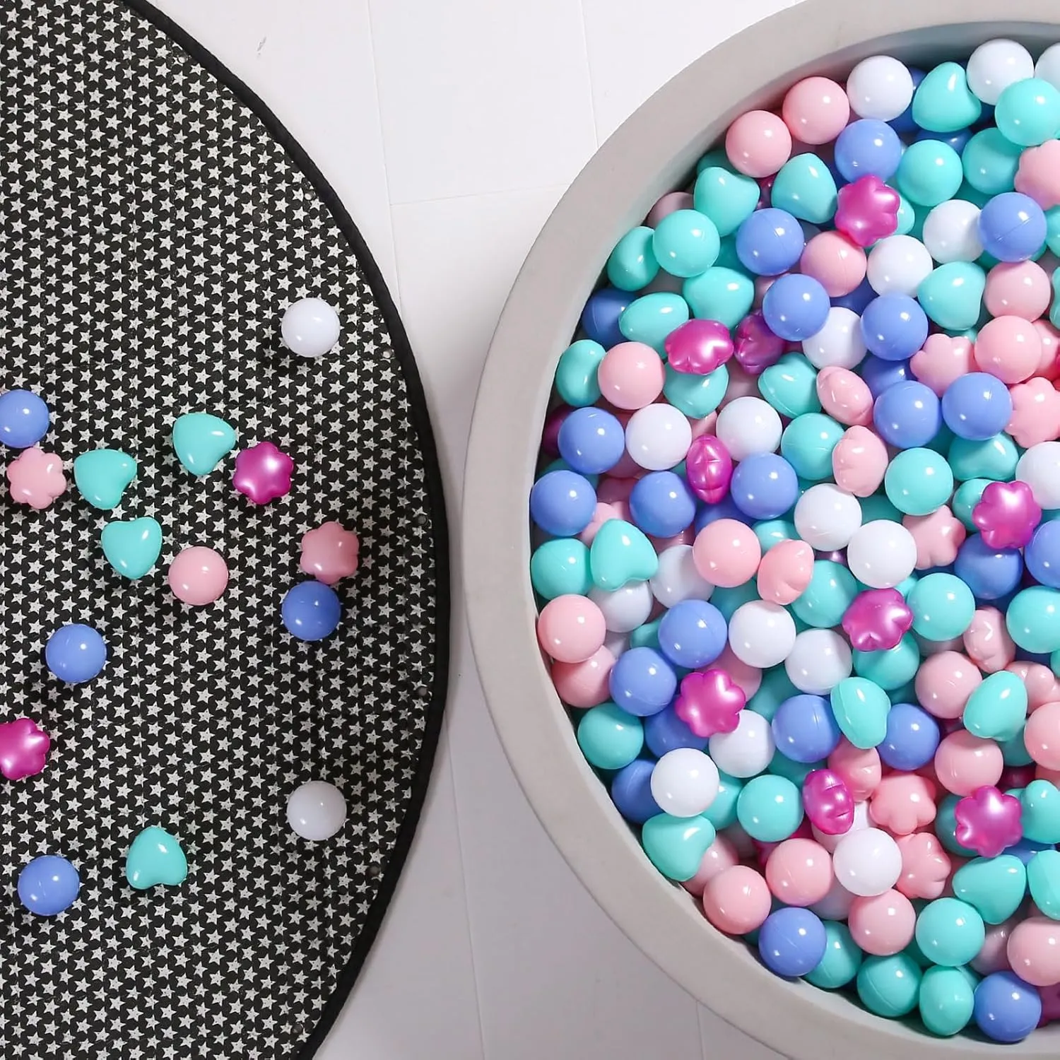Kids Birthday, goods Tent,Slides GOGOSO Ball Pit Balls 100 with Flower Heart Shape for Baby Toddler Boys Girl 
