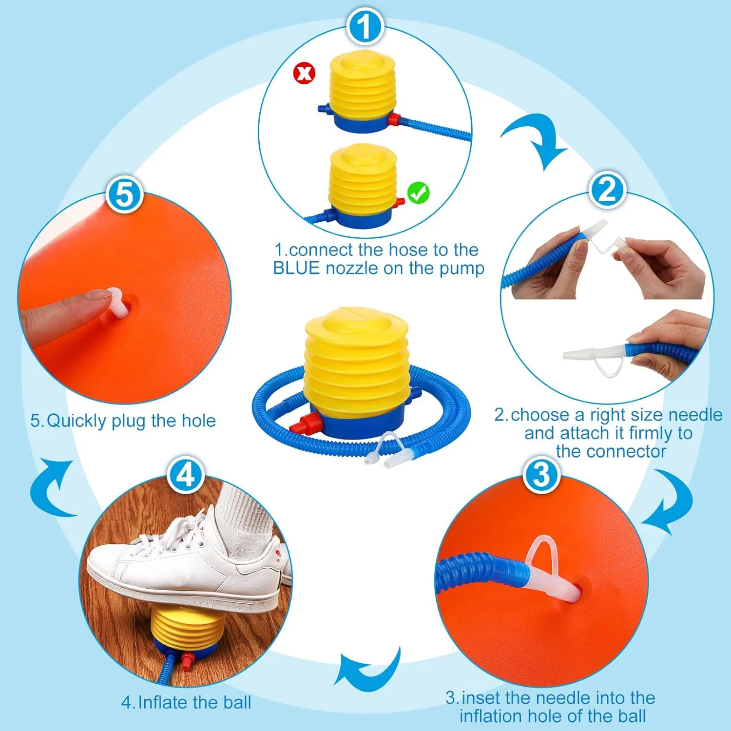 Kids Classroom Seating Ball Yoga Ball Chair Flexible Balance Chair for School Students Alternative Seating Includes Air Pump (Rose Red, Green, Europe amuse Orange, Blue, 18 Inch) 8 Pack Chair Ball with Feet for 