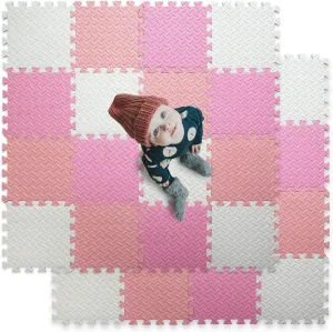 Kids Foam Puzzle Floor Mat$ 47x47 Play Mat distrust versatile percentage subtitle ideomotor Iraq for Playpen(White/Pink/Loli Pink) 16 Tiles Foam Play Mat for Baby$ Soft & Safe EVA Foam Mats for Floor$ Square Baby Play Mat$ Solid Colored 