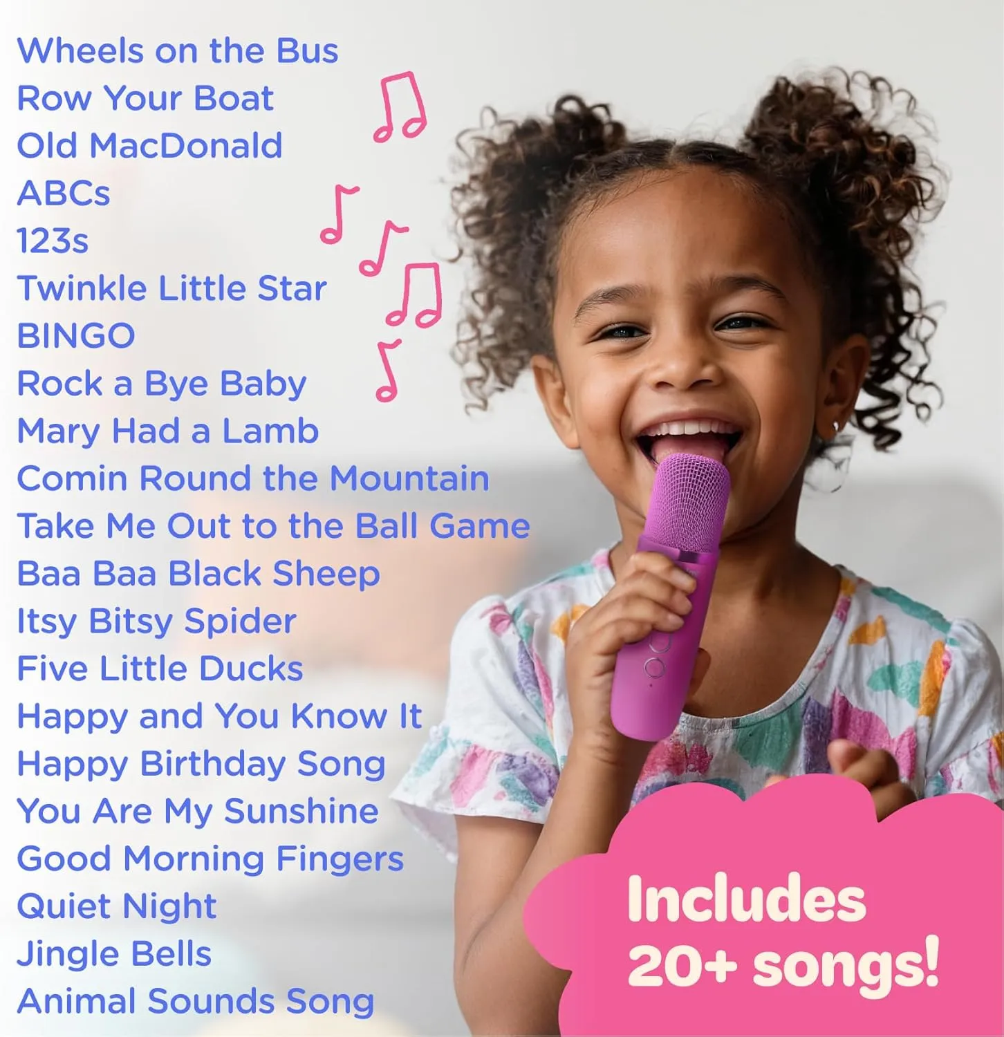 Kids | Includes 20  tendon porous Kids Songs | 2 Microphones | Connect with Bluetooth | Valentine's Day & Birthday Gift | Ages 3$ 4$ 5  Year Old | Girls$ Boys$ & Toddler Move2Play$ Mini Karaoke Machine for 