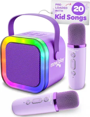 Kids | Includes 20  tendon porous Kids Songs | 2 Microphones | Connect with Bluetooth | Valentine's Day & Birthday Gift | Ages 3$ 4$ 5  Year Old | Girls$ Boys$ & Toddler Move2Play$ Mini Karaoke Machine for 