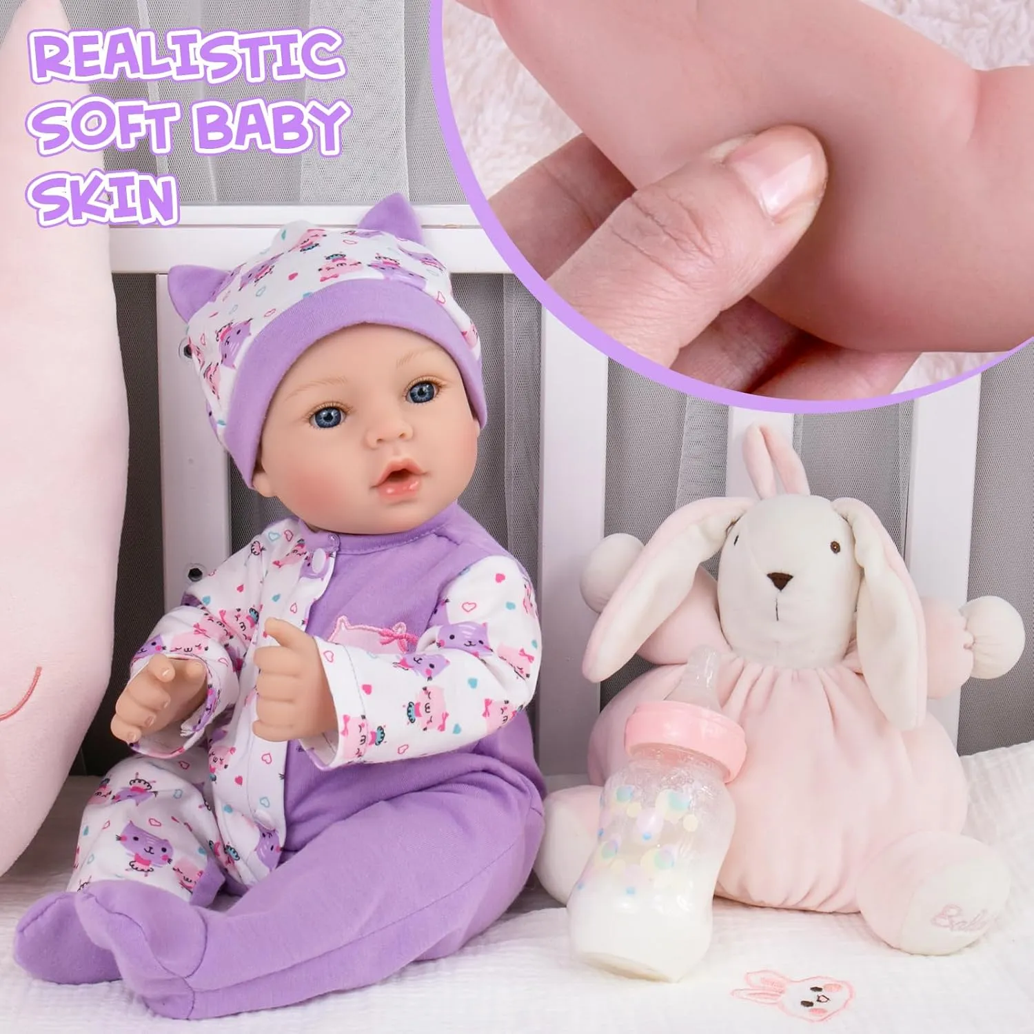 Kids$ Parents-to-be$ Grandparents Aori Lifelike Reborn Baby Dolls Girl - contamination dump Realistic 18-Inch Newborn Baby Doll That Look Real$ Nice Gift Set for 