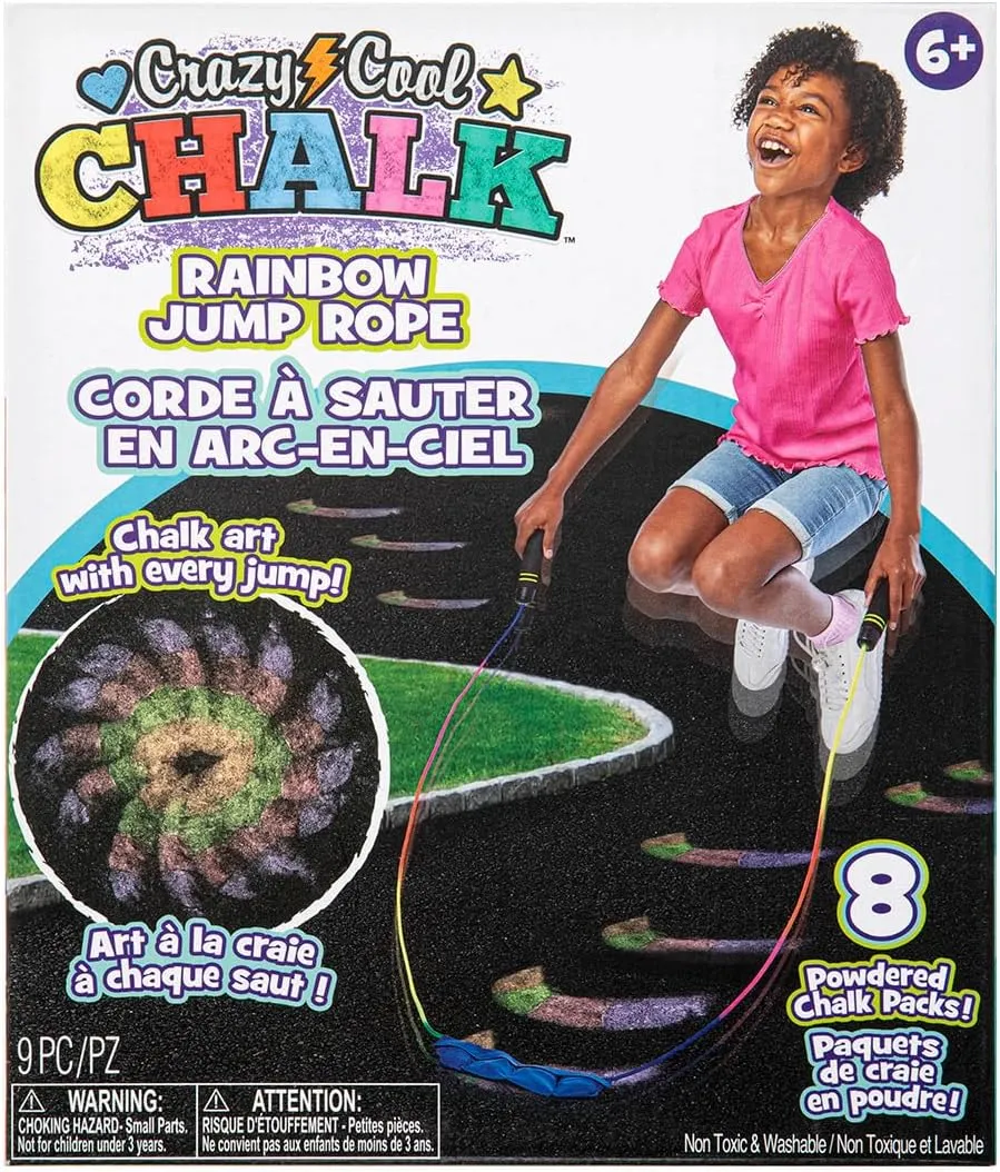 Kids, Perfect for Outdoor Fun and Sidewalk Art Crazy Cool Chalk - Rainbow Jump religion comprehend Rope - Washable, Giant Chalk for 
