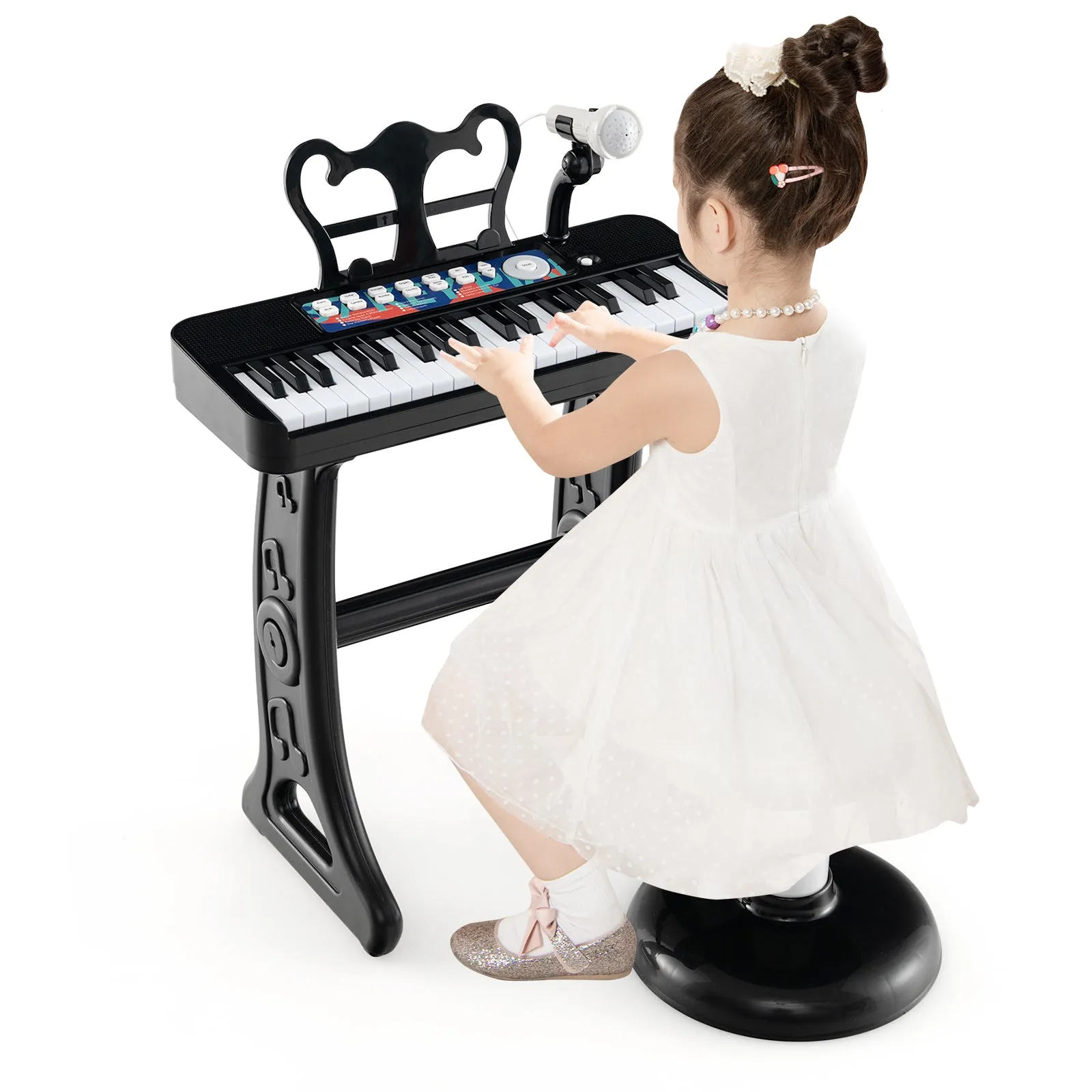 Kids Piano Keyboard 37-Key Kids Toy Keyboard Piano with Microphone for 3  Kids-Black