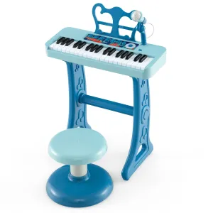 Kids Piano Keyboard 37-Key Kids Toy Keyboard Piano with Microphone for 3  Kids-Blue