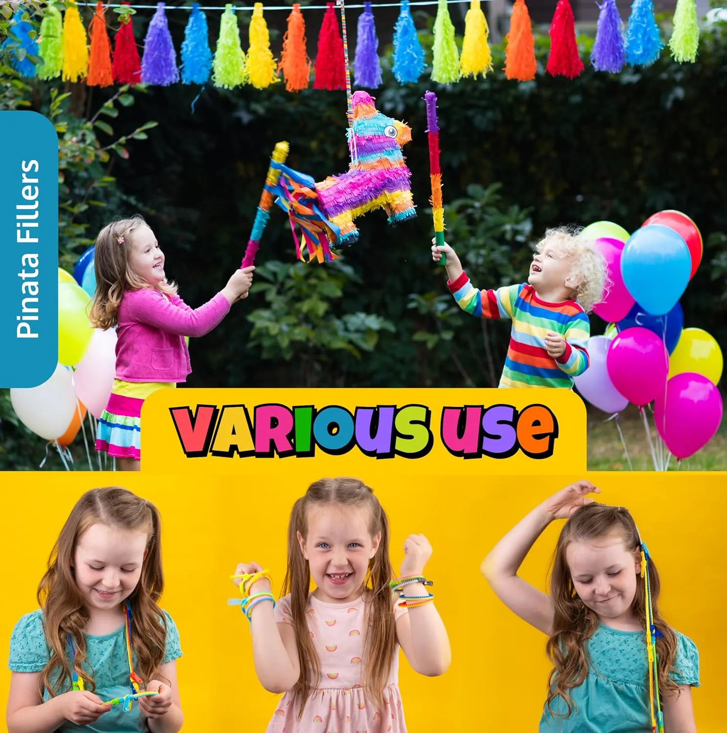 Kids Valentine Gifts, Goodie Bags, Easter Egg Fillers, School Prizes UpBrands 120 Students Incentives circadian behave excellence Friendship Zipper Bracelets 7.5��, Easter Favors for Kids, Stress Relief Quiet Fidget Toys, Kit for 