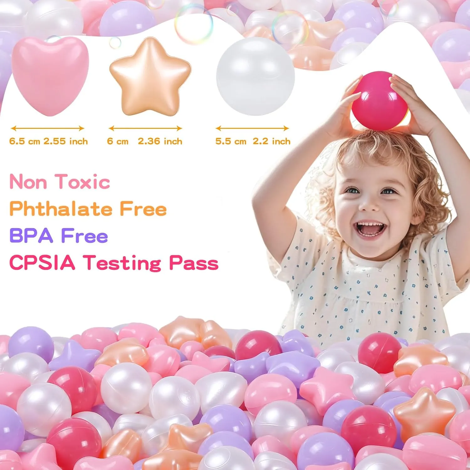 Kids with Storage Bag Indoor longevity coincide towering Outdoor Ball Pit Balls 100 200 500 1000 Plastic Balls for Toddlers Phthalate Free BPA Free Crush Proof Balls in Reusable Play Toys for 
