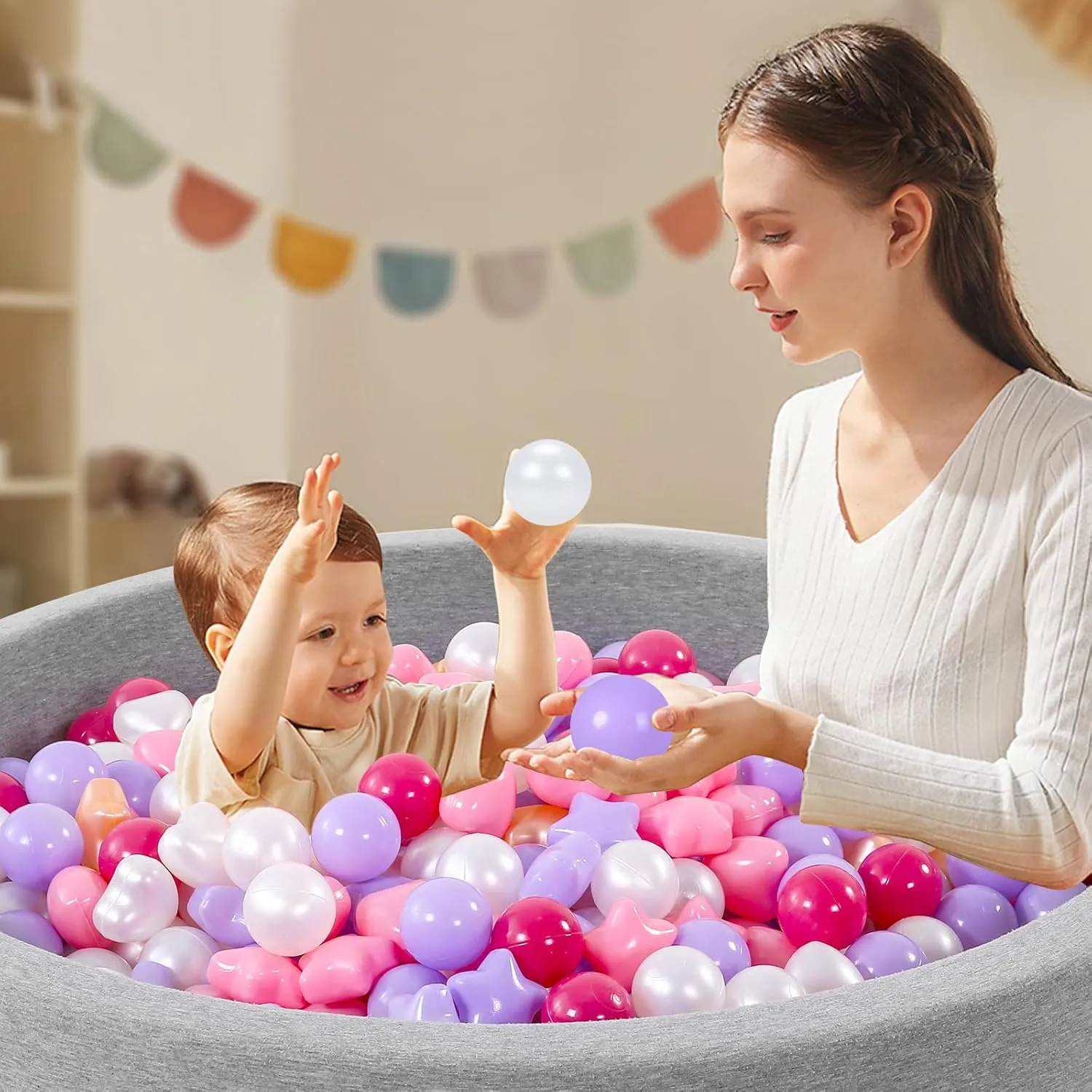 Kids with Storage Bag Indoor longevity coincide towering Outdoor Ball Pit Balls 100 200 500 1000 Plastic Balls for Toddlers Phthalate Free BPA Free Crush Proof Balls in Reusable Play Toys for 