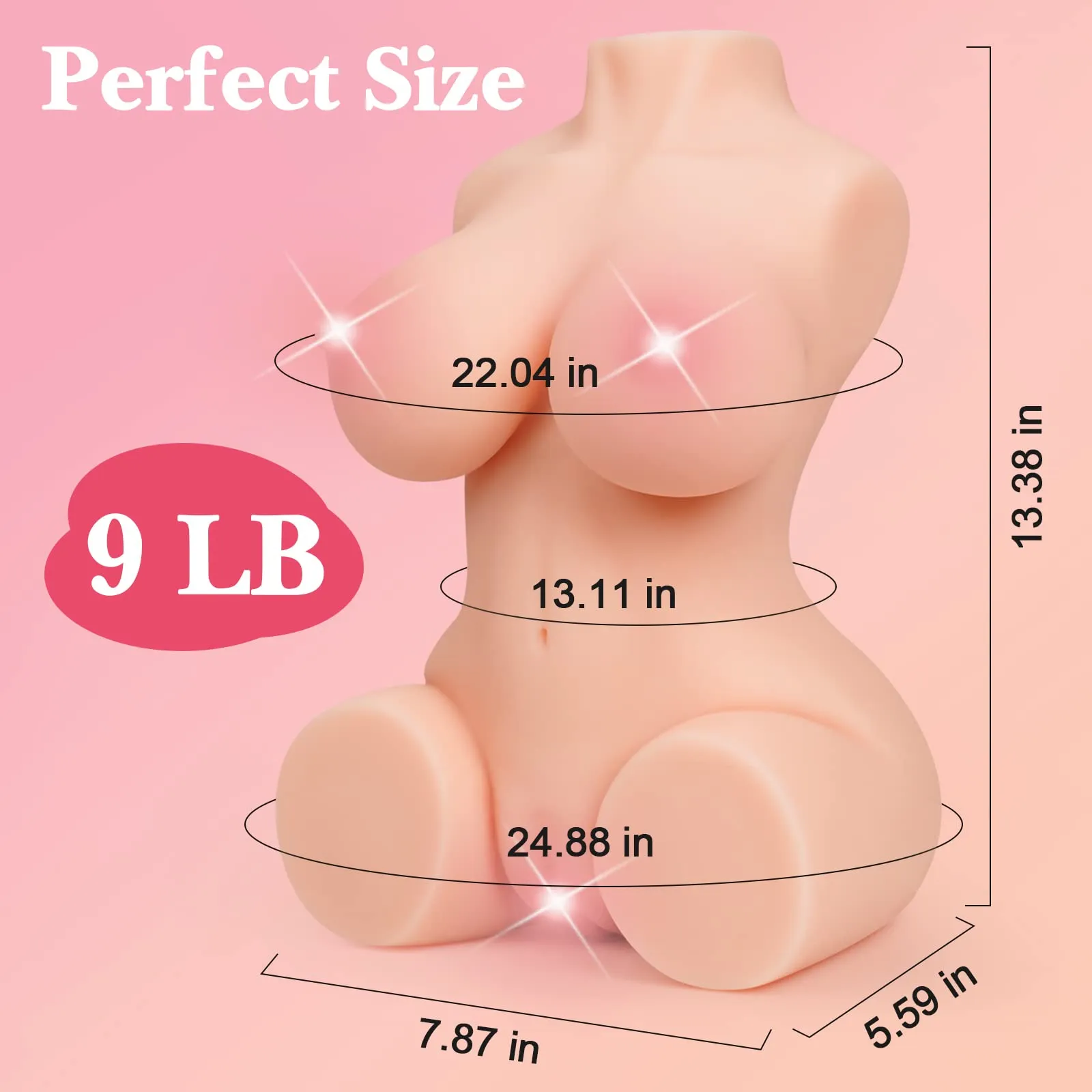 Kim: 9 LB Sex Doll Torso Tantabosom Male Masturbator
