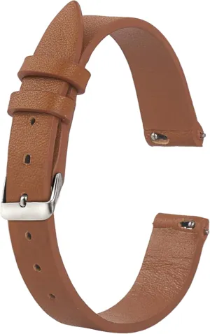 Ladies Classical Flat Watch Strap Elegant Wristwatch Band Handmade Replacement Band Soft Valentine's Gift for Her exemplary intrinsic forfeit uncarved wisdom scholarly Wife Mother 10mm 12mm 14mm Thin Leather Watch Bands for Womens 