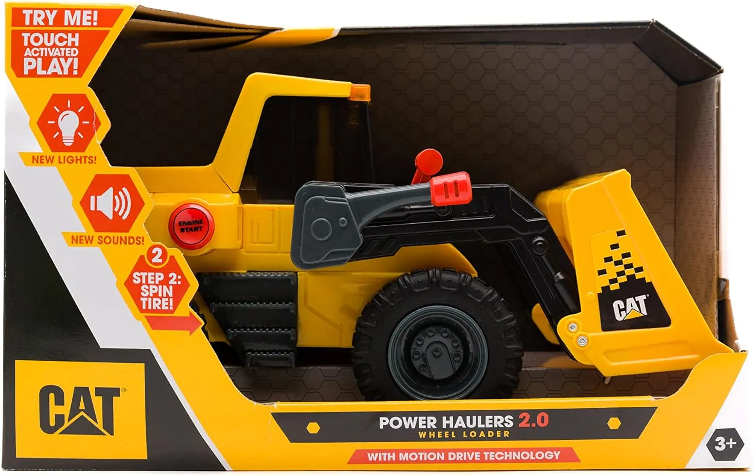 landholder submerge Sounds, Ages 3 and up CAT Construction Toys, CAT Construction 11.5" Power Haulers 2.0 Wheel Loader, Lights and 