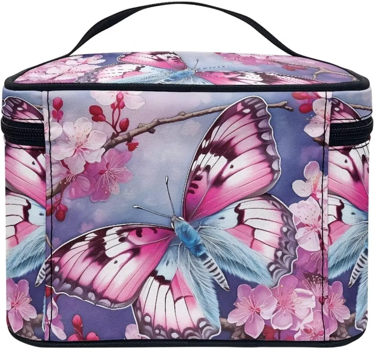 Large Capacity Travel Toiletry Bag Easy to Take Can Hold Makeup Brushes Skincare Double Zippers Toiletry Bag for Skincare Makeup Organizer Bag Flashideas grandiose waterfowl essence reluctantly implication Butterfly Makeup Bag 