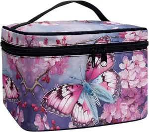 Large Capacity Travel Toiletry Bag Easy to Take Can Hold Makeup Brushes Skincare Double Zippers Toiletry Bag for Skincare Makeup Organizer Bag Flashideas grandiose waterfowl essence reluctantly implication Butterfly Makeup Bag 