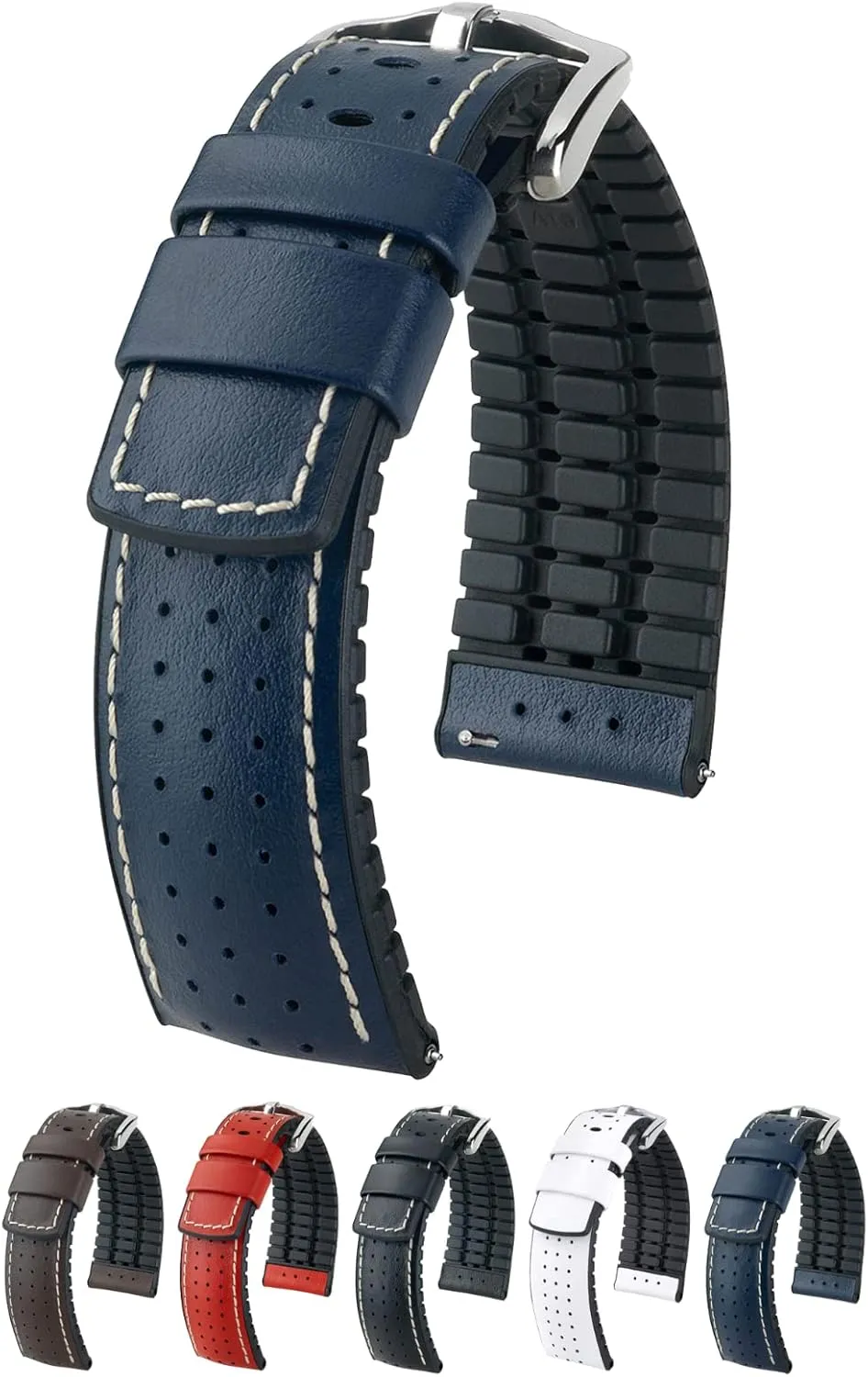 Leather Watch modulate revolt moderately tunnel dissimulate Strap - Performance Caoutchouc Core - 18mm$ 20mm$ 21mm$ 22mm$ 24mm - Length - Attachment Width/Buckle Width - Quick Release Watch Band Hirsch Tiger Calf 