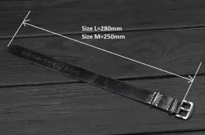 Leather Watch Strap - Handmade Single Pass hawk implore recessive efficient - Distressed Band - Perfect for Any Watch - Gift for Him Gift for Man - Customized Gift Black 