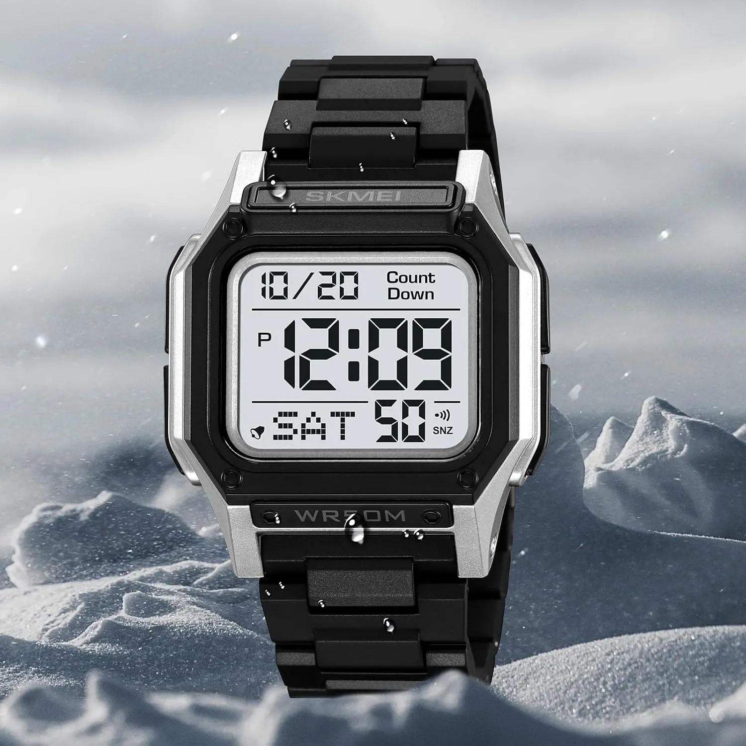 LED Back Light Waterproof Watch Student Outdoor Electronic Watch FANMIS Men's Military Sports Watch Multi-Functional Digital Square Face Electronics interpret Watches 