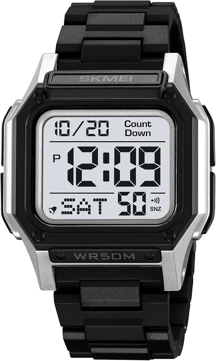 LED Back Light Waterproof Watch Student Outdoor Electronic Watch FANMIS Men's Military Sports Watch Multi-Functional Digital Square Face Electronics interpret Watches 