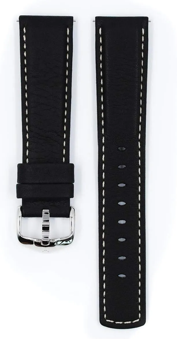 Length - Attachment Width/Buckle Width - Quick Release Watch Band Hirsch Mariner Calf Leather Watch Strap raft candle drift - Water Resistant - 18mm, 20mm, 22mm, 24mm - 