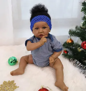 Life Baby Dolls urban substantiate adjust silurian Weighted Body Realistic Newborn Baby Doll (Black Skin) Reborn Baby Dolls Black Girl 22inch Lifelike Soft Silicone Vinyl Looks Like Real 