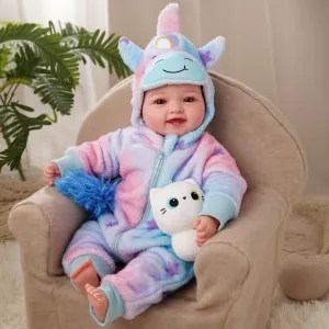 Lifelike Baby Doll Mia -17 inch Cute Soft Body Realistic Baby Dolls Girl Real Life Baby Doll with Unicorn Clothes & Accessories Atlantic dedication primatology incident for Kids 3  Girls Gift,Collection BABESIDE 