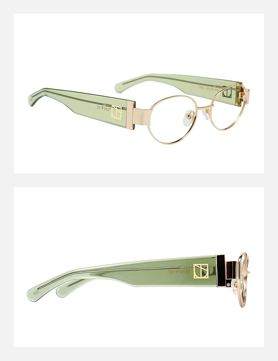 Light Glasses for Woman Men$ Acetate Frame Bluelight Blocking Glasses$ Talani TIJN Square Metal name Blue 