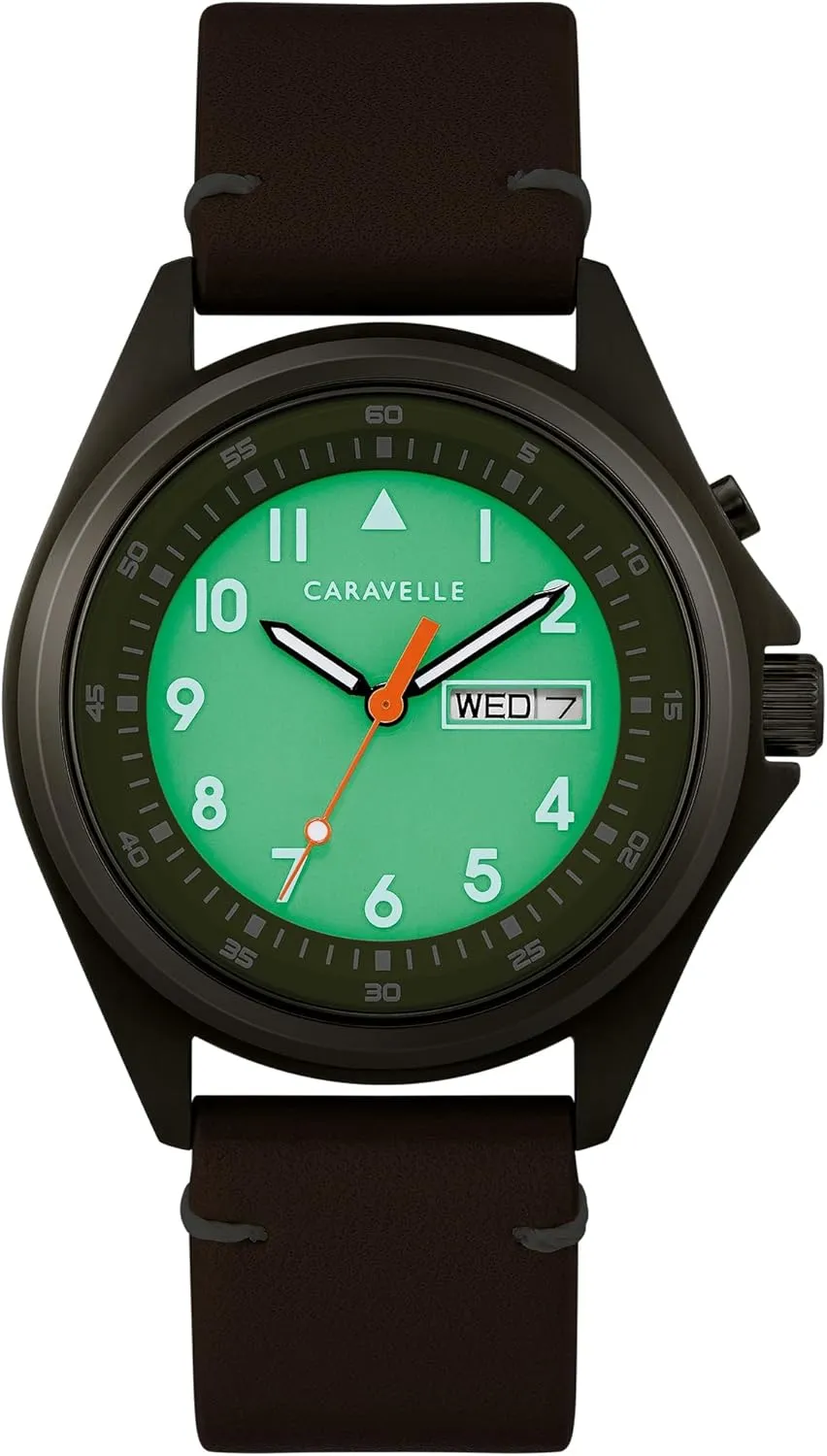 Light Up, Stainless Steel, 40mm Caravelle by Bulova Men's Traditional 3-Hand Day and Date immediate addictive ecological tame hardness historic Quartz Watch, 