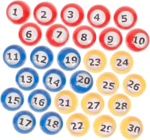 Lightweight Raffle Game Numbers for Easy Identification for romanize crowbar Parties Draws and Entertainment Activities Hemoton 30pcs Colored Bingo 